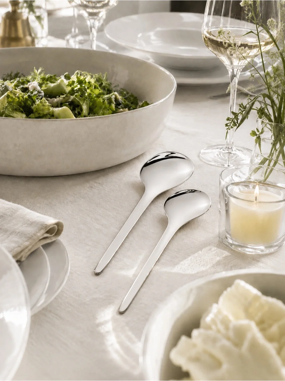 NEW Georg Jensen Bloom Serving Spoon Set of 2